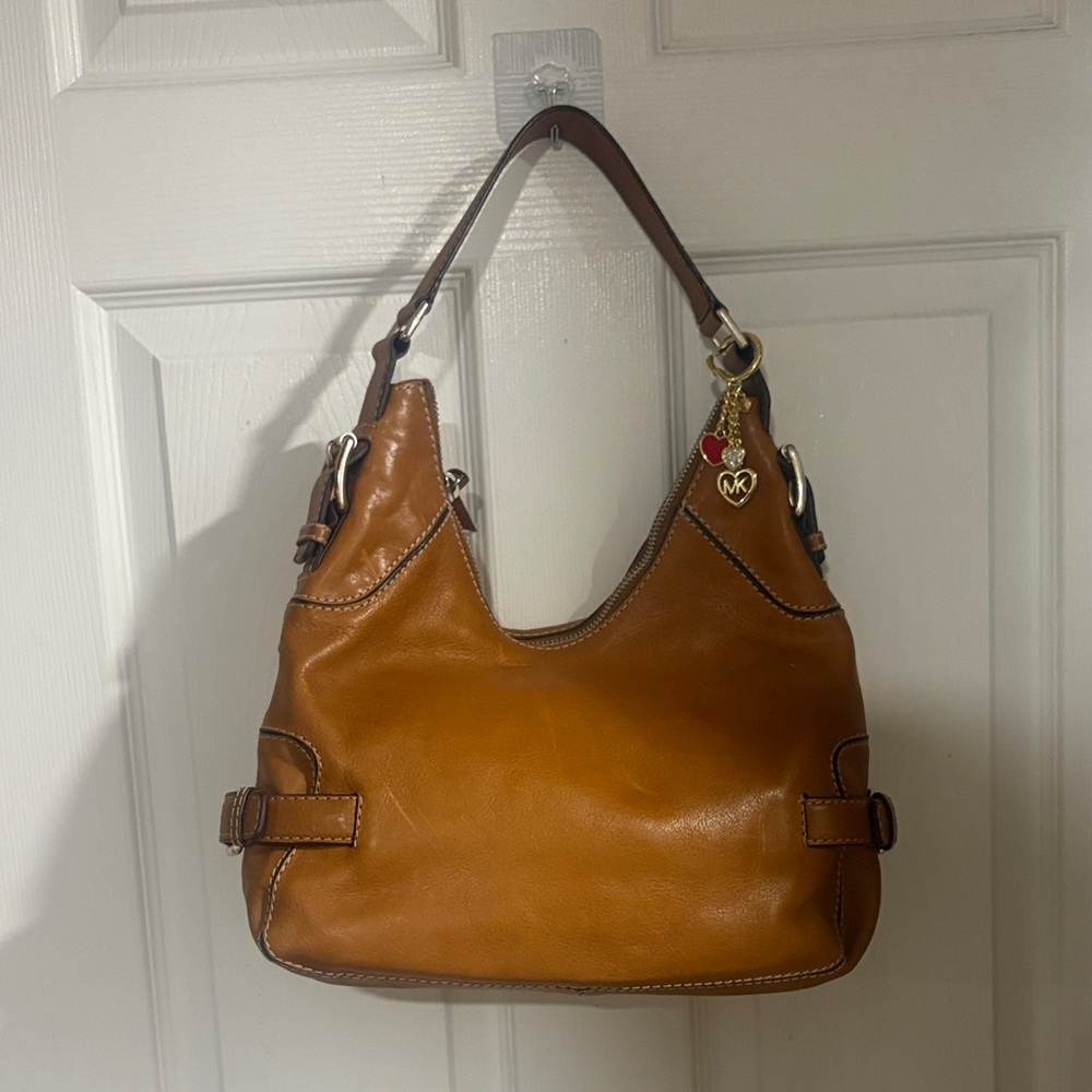 Michael Kors Leather Shoulder Bag with Charm